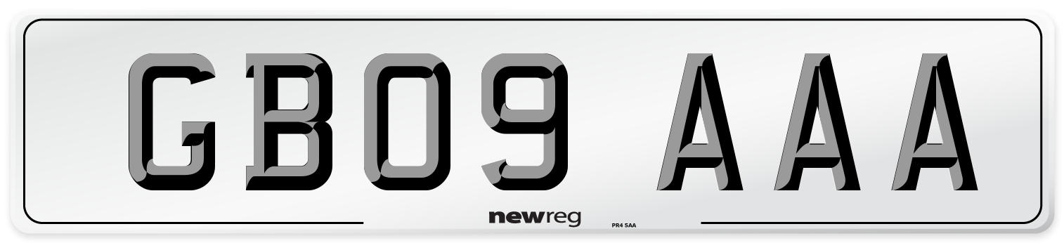 GB09 AAA Number Plate from New Reg